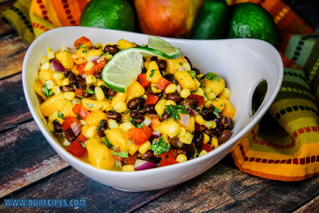 black bean salad with mango