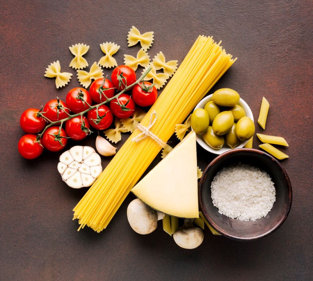 Spaghetti Aglio e Olio with Green Olives